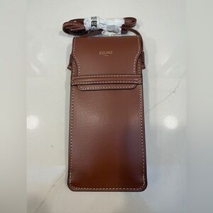 NEW Celine Sunglasses Crossbody Pouch in Cognac Brown Color with Gold accents